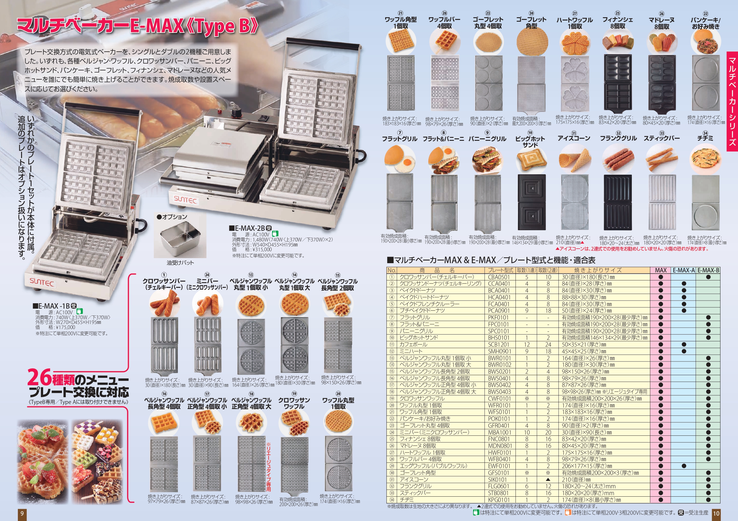 有名ブランド サンテック マルチベーカーMAX MAX-1 ベルギーワッフル 長角型 2個取 受注生産